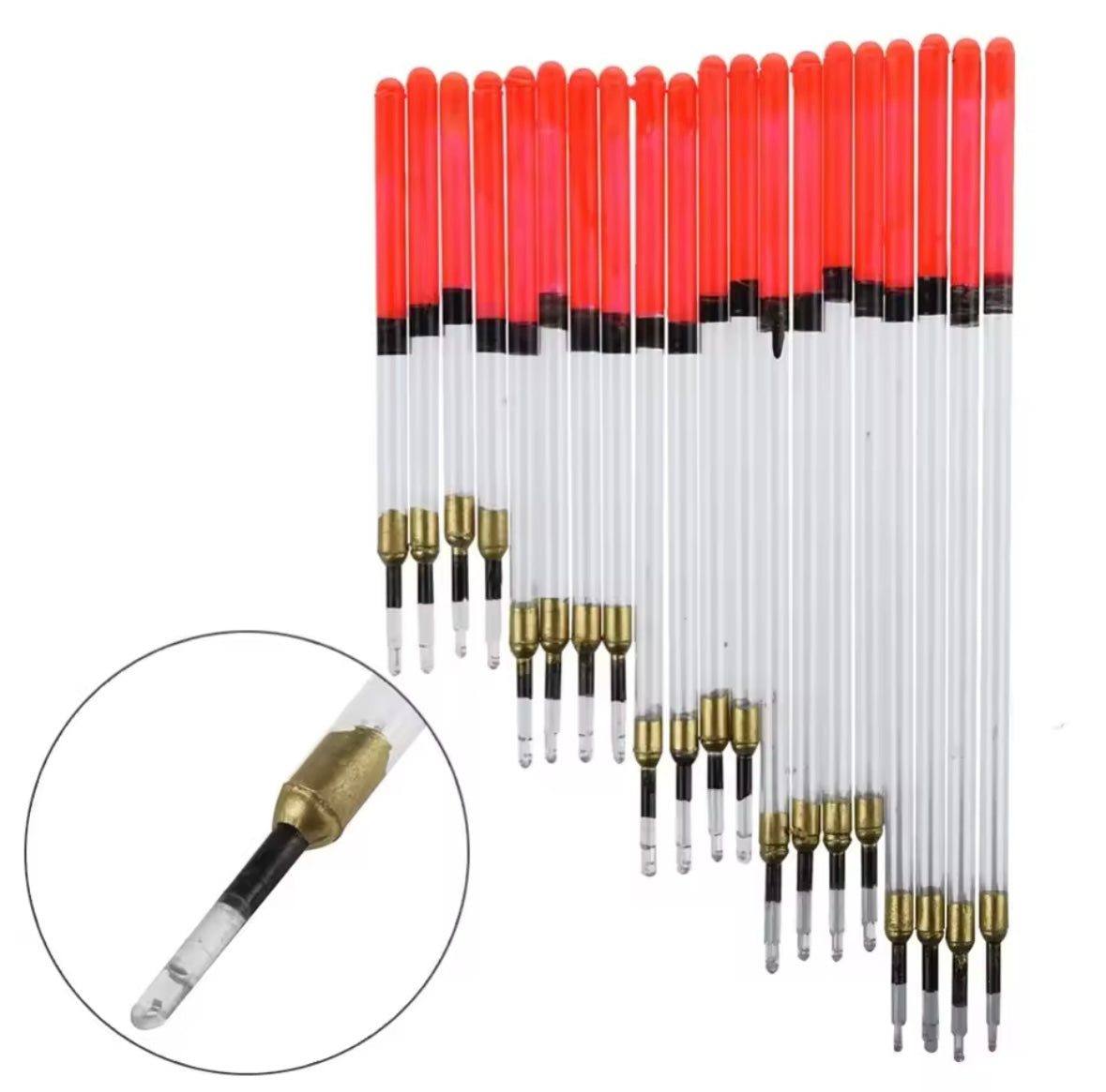 Fishing Floats - Self Weighted Crystal Wagglers 20 pcs - clearance