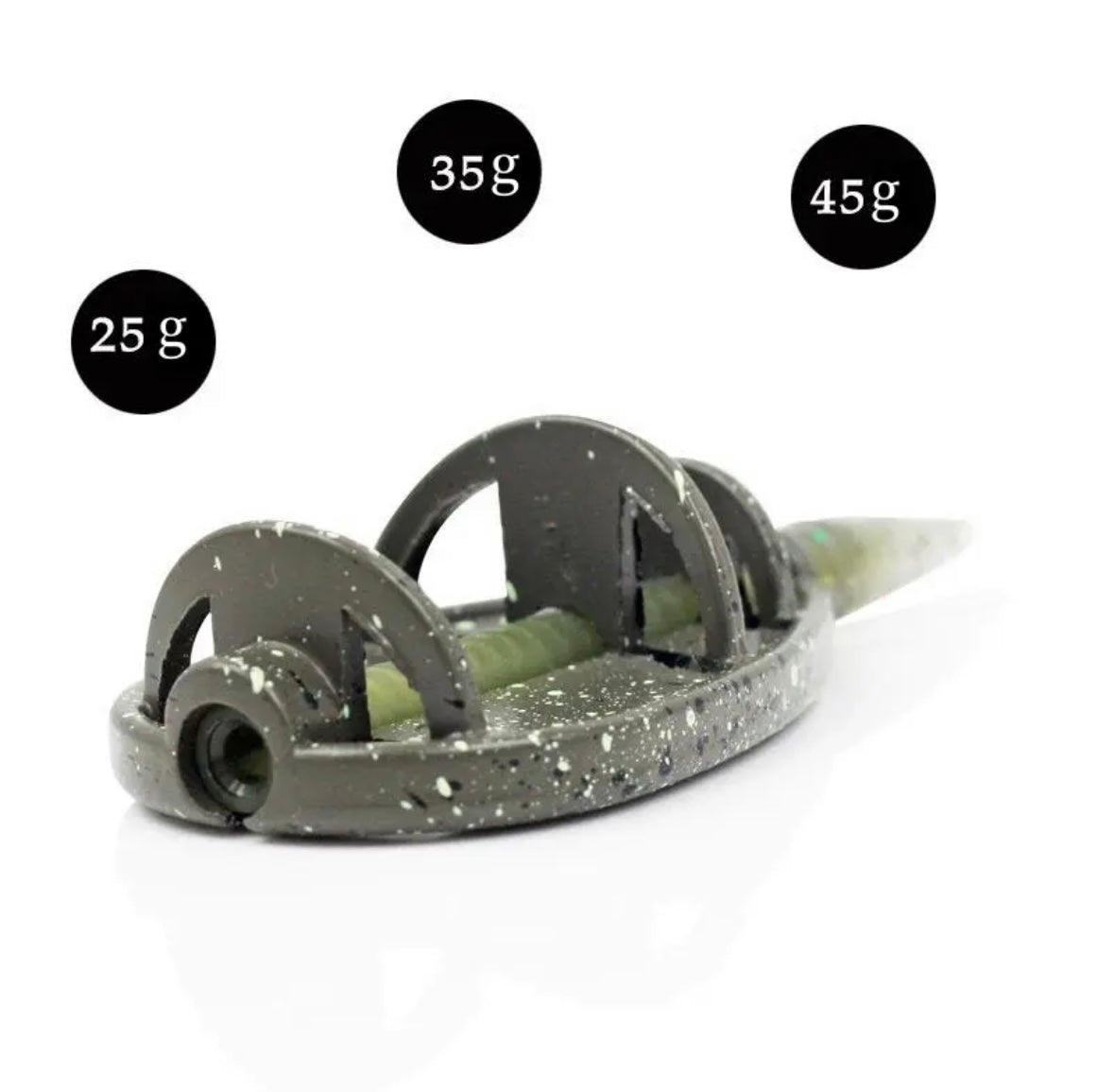 Green Camo Flat Pear Method Feeders