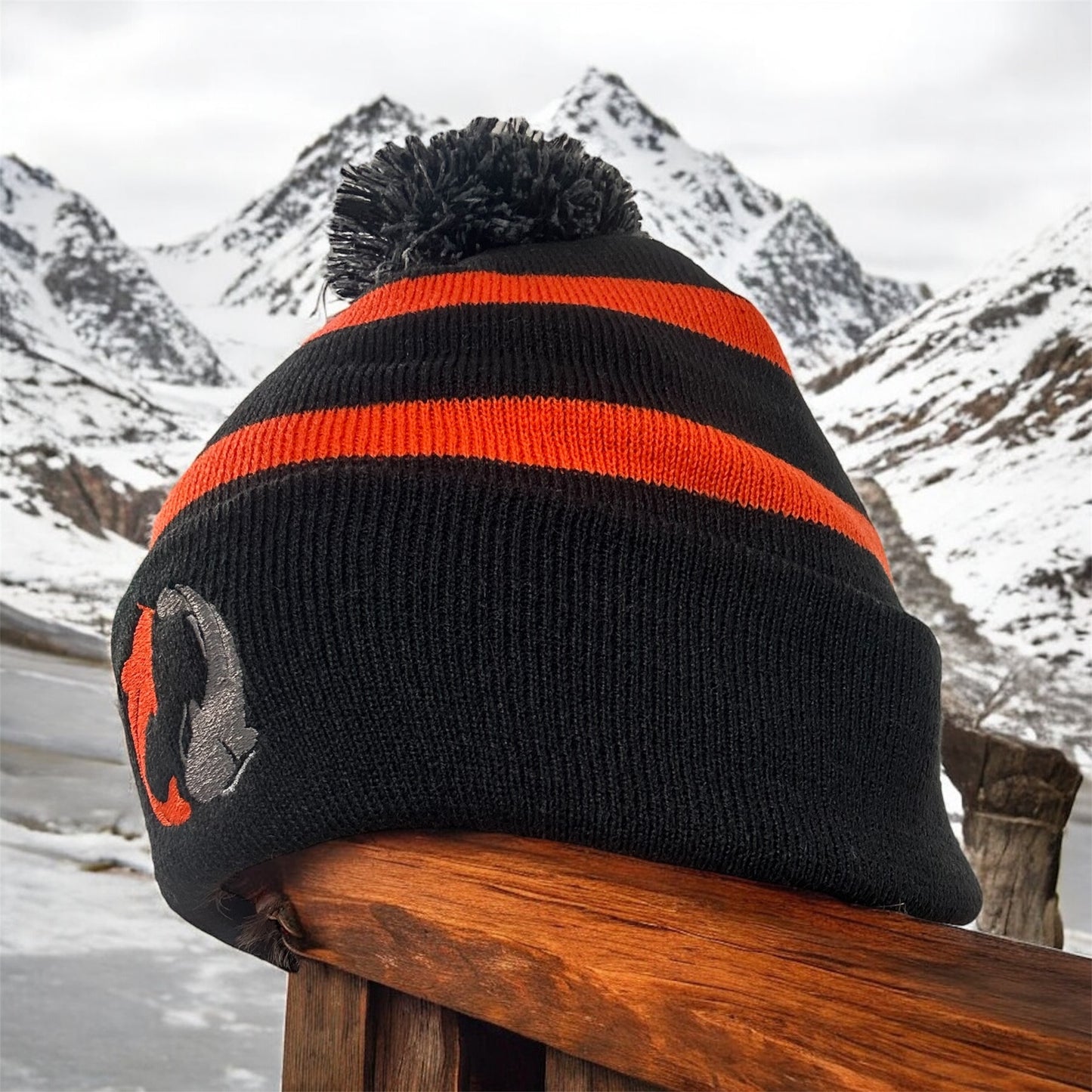 NEW Signature Orange and Black Beanie Bobble Hat