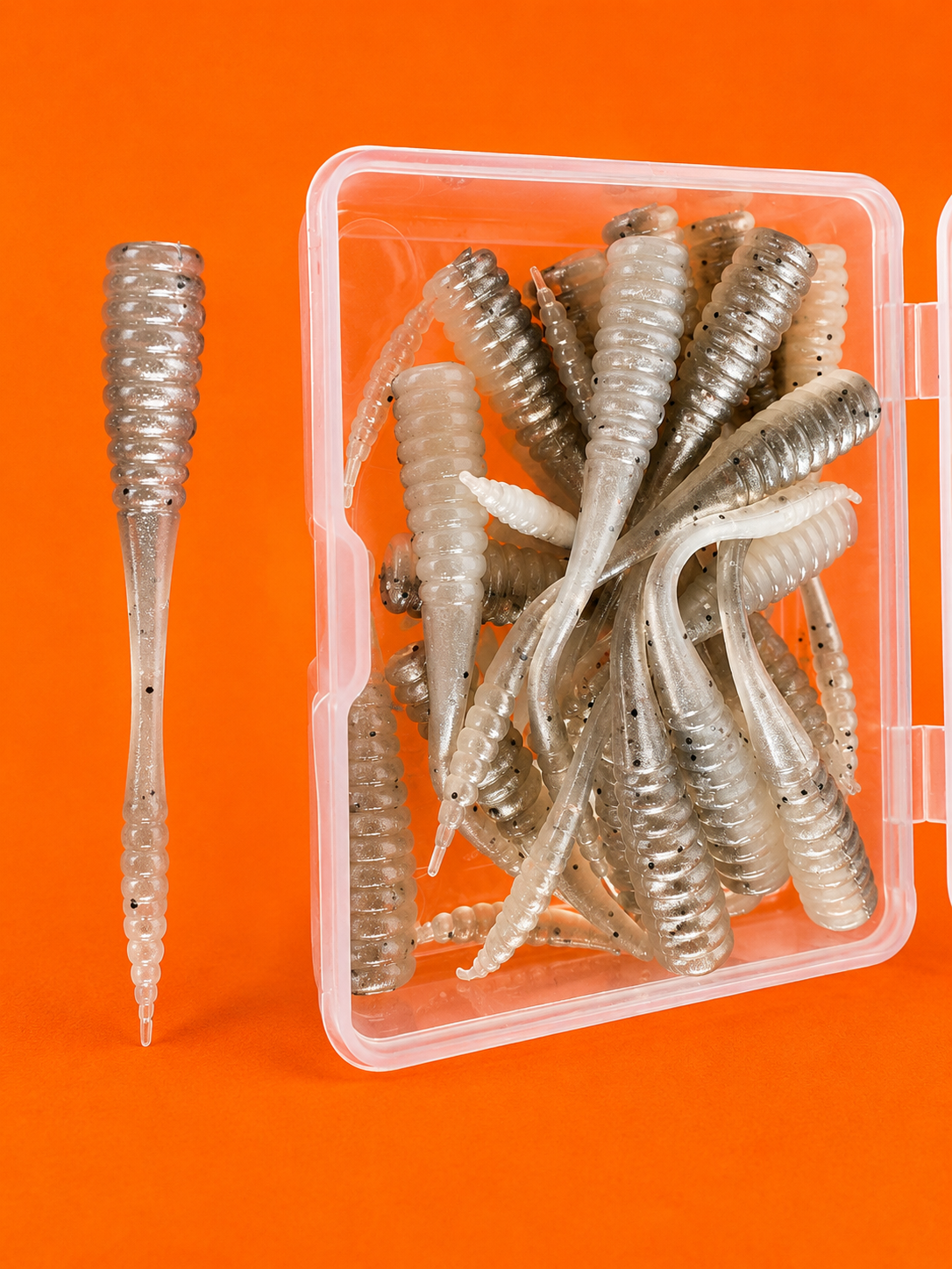 Spinpoler Micro Lures - Mini Stick Worm 48mm - 20pcs Per Box - TPR (floating) Soft Plastic Lures