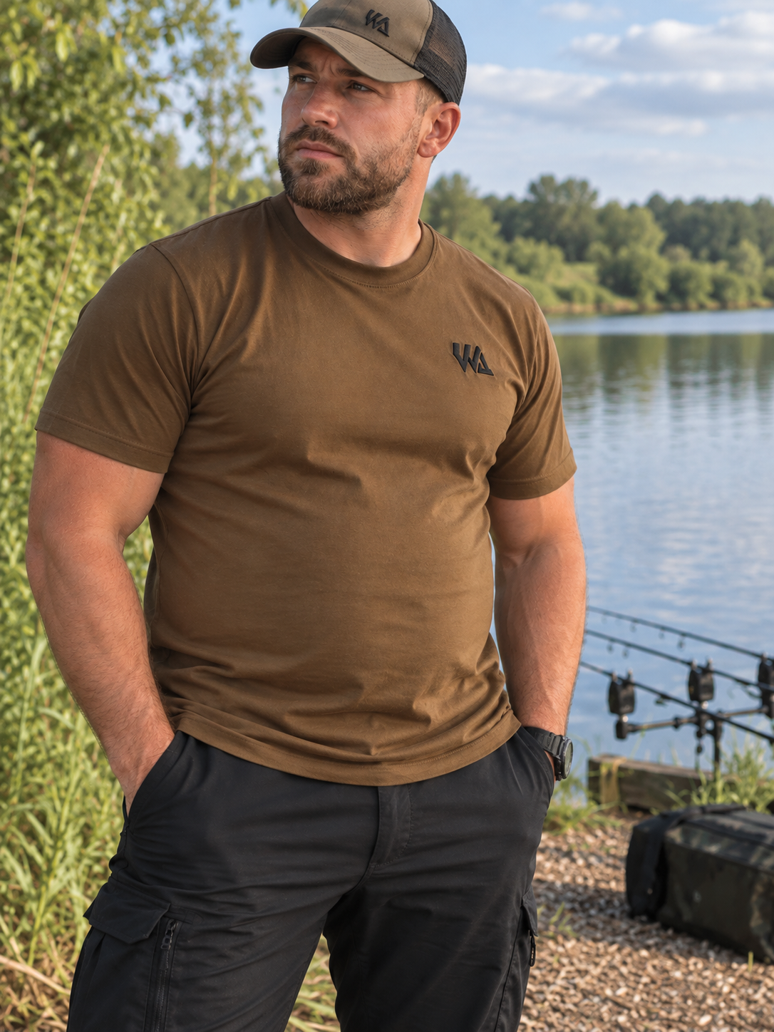 NEW WA - Premium T-Shirts - Muscle Fit Dark Olive TShirts - All Sizes