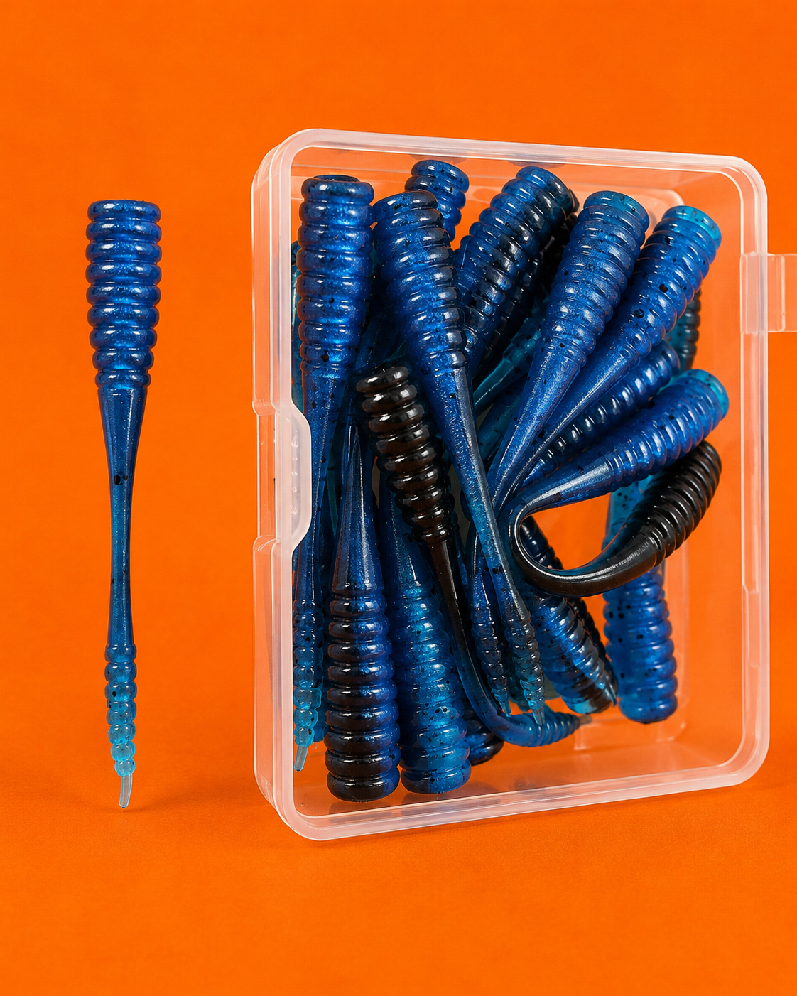 Spinpoler Micro Lures - Mini Stick Worm 48mm - 20pcs Per Box - TPR (floating) Soft Plastic Lures