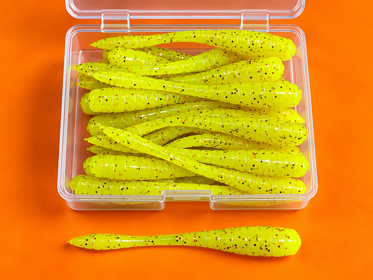 Spinpoler Micro Lures - Worm 48mm - 20pcs Per Box - TPR (floating) Soft Plastic Lures