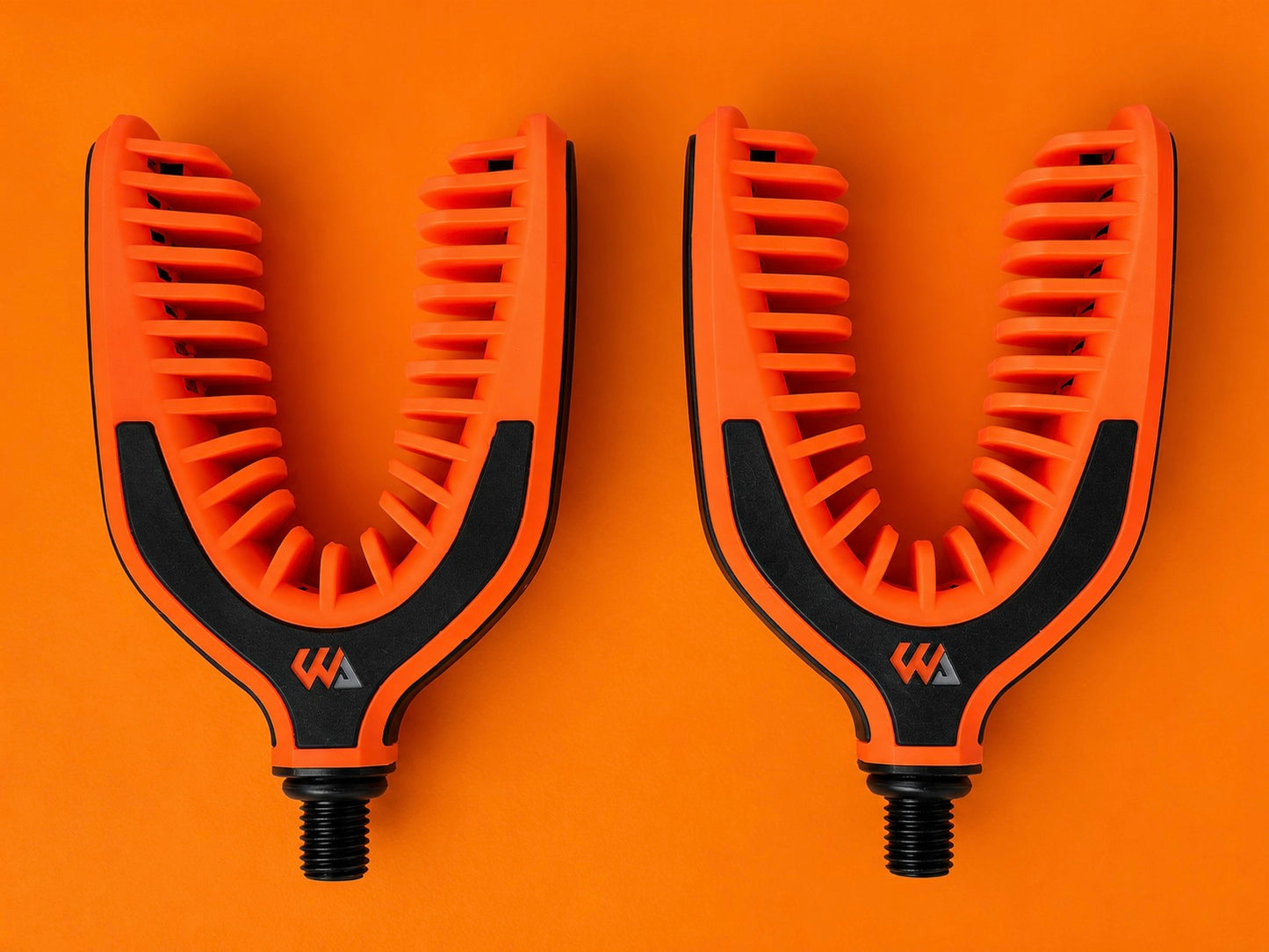 WA - Gripper Style Rear Rod Rests - Soft and Secure - Orange And Black