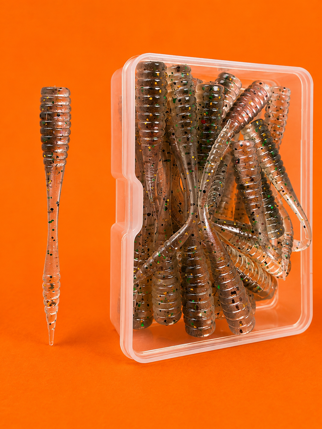 Spinpoler Micro Lures - Mini Stick Worm 48mm - 20pcs Per Box - TPR (floating) Soft Plastic Lures