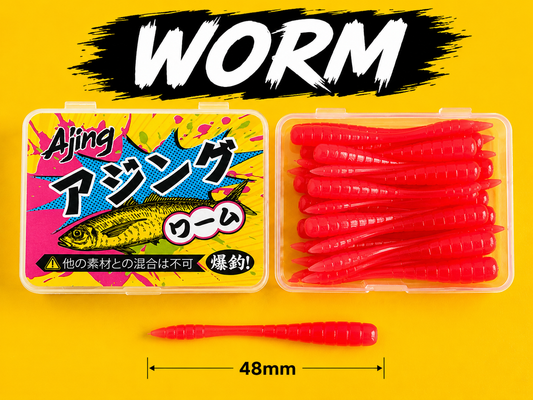 Spinpoler Micro Lures - Worm 48mm - 20pcs Per Box - TPR (floating) Soft Plastic Lures