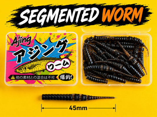 Spinpoler Micro Lures - Segmented Worm 45mm - 20pcs Per Box - TPR (floating) Soft Plastic Lures