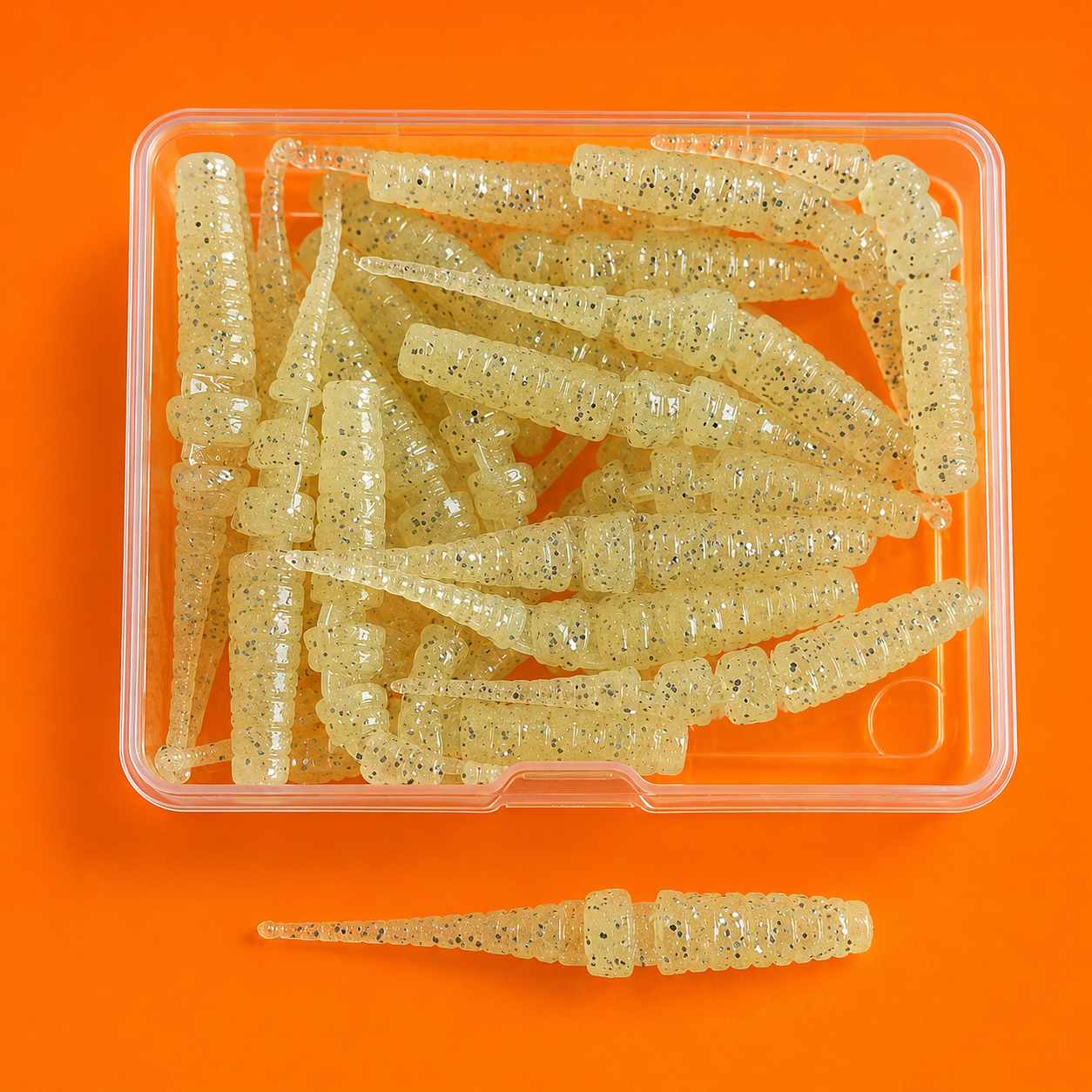 Spinpoler Micro Lures - Segmented Worm 45mm - 20pcs Per Box - TPR (floating) Soft Plastic Lures