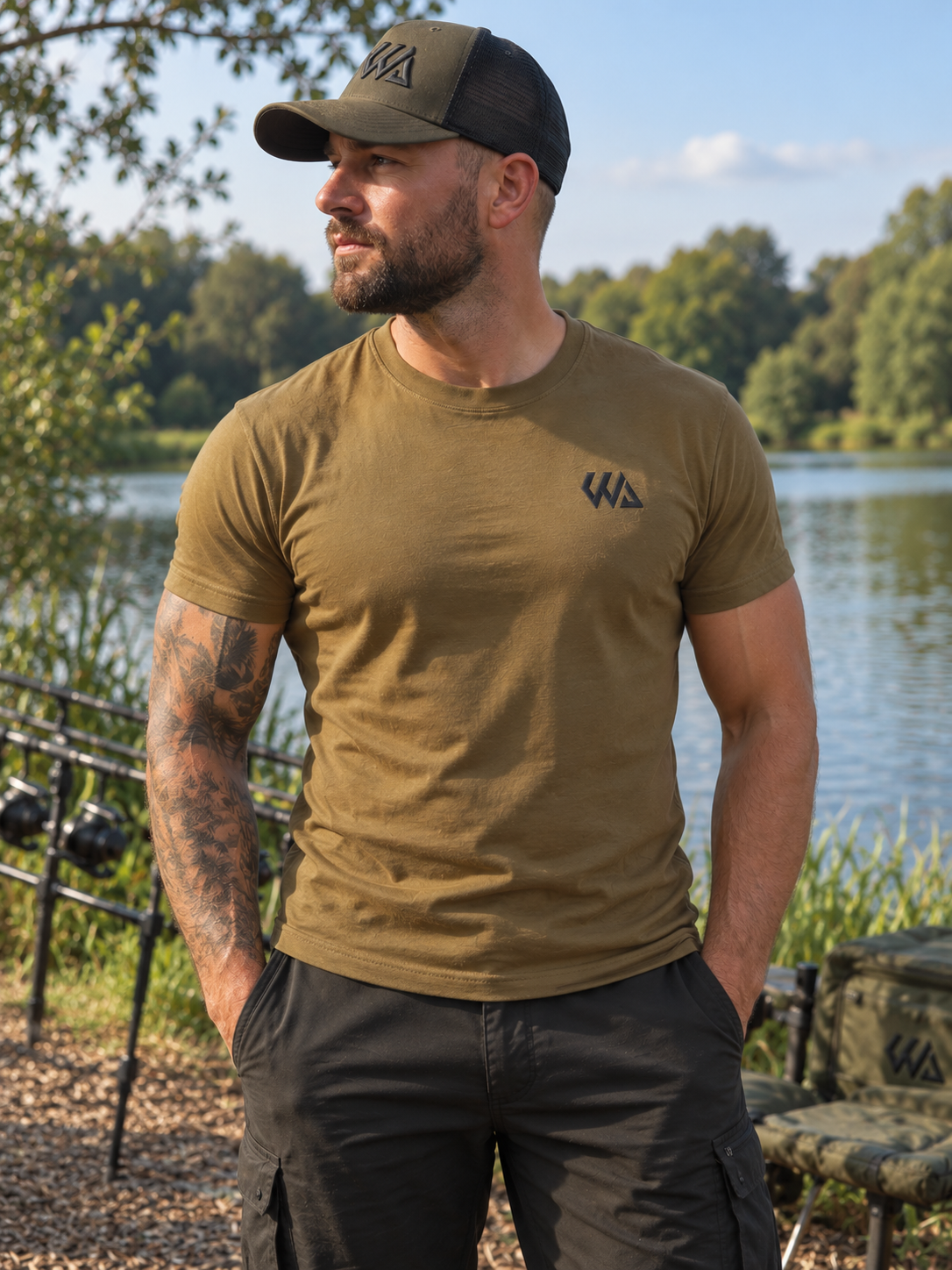WA - Premium Muscle Fit Dark Olive T-Shirts - All Sizes