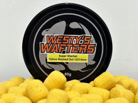 Super Sherbet Wafters - Yellow Washed Out 60g 12x14mm