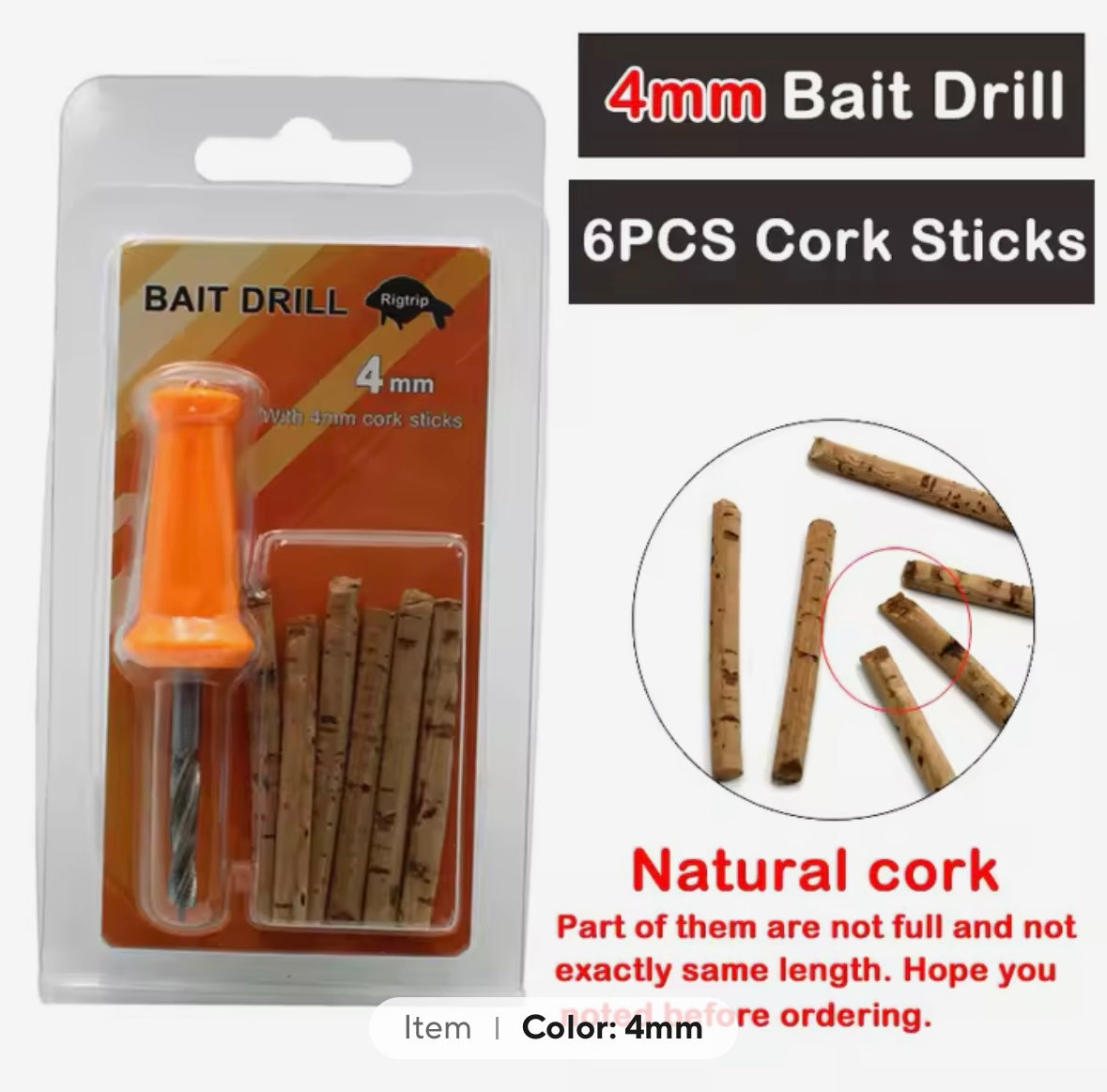 Bait Drill and Cork Sticks